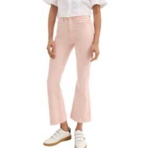 Veronica Beard Carson High-Rise Ankle Flare Jeans, Size 29, Color Pink Haze